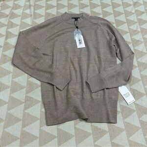 Universal standard beige mockneck sweater wool